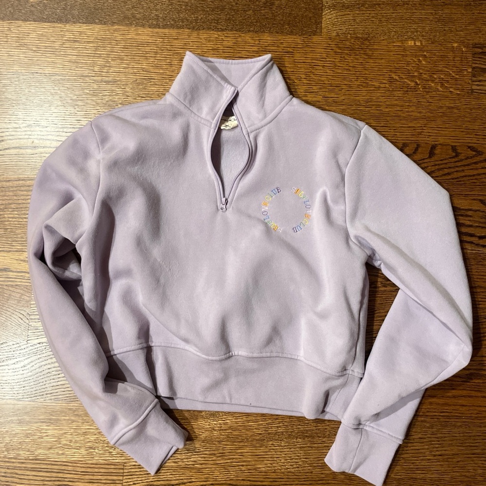 Women’s Lavender Half-Zip Fleece Pullover cropped